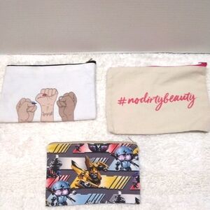 Cosmetic Bags Assorted Lot of 3 #AB